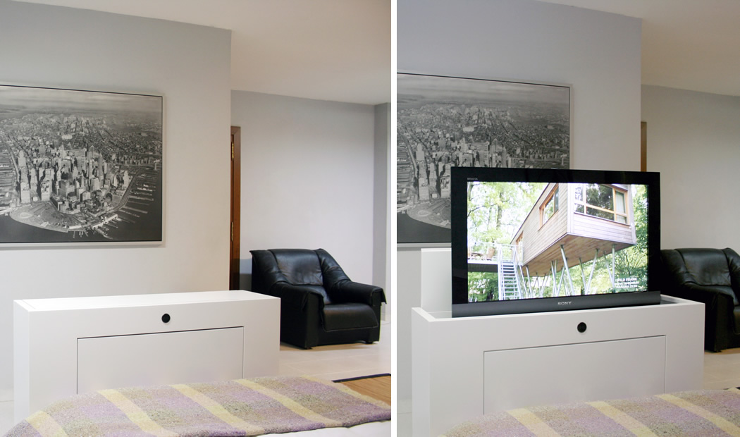 Muebles personalizados para esconder la TV en interior - MarQuel Design