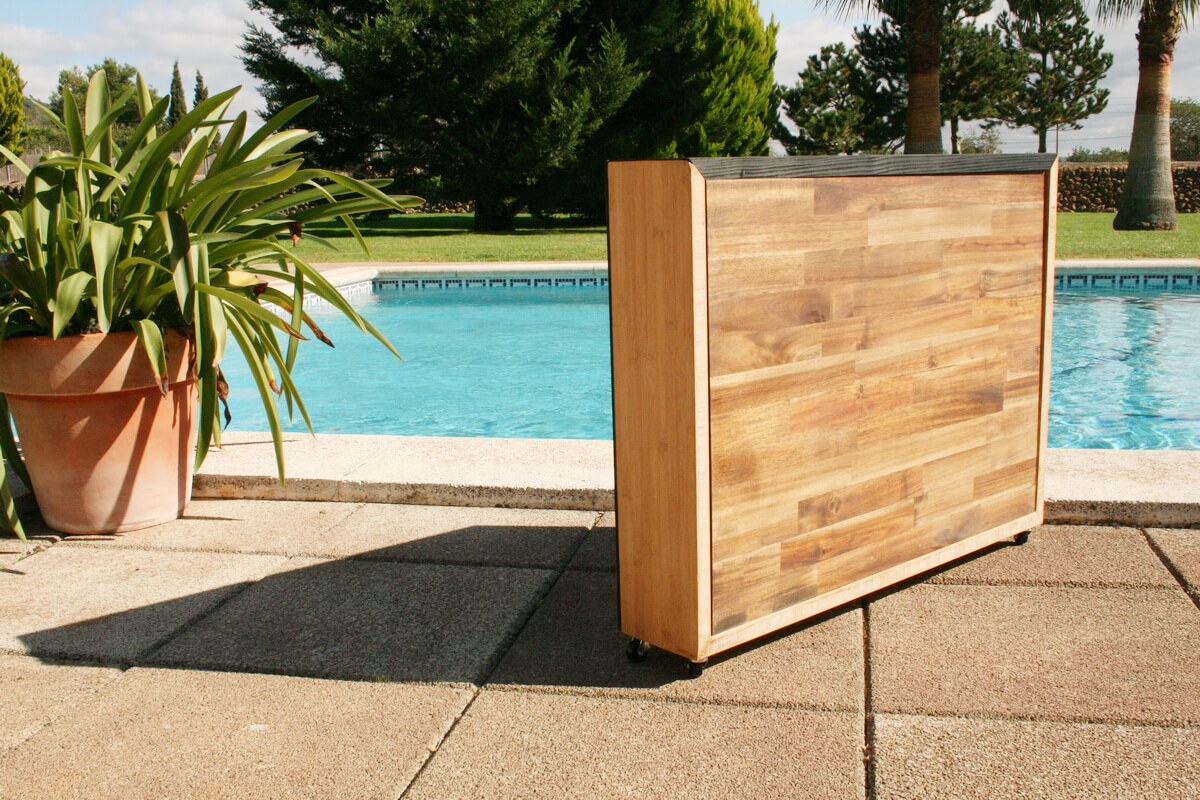 Mueble tv de madera compacto para exterior