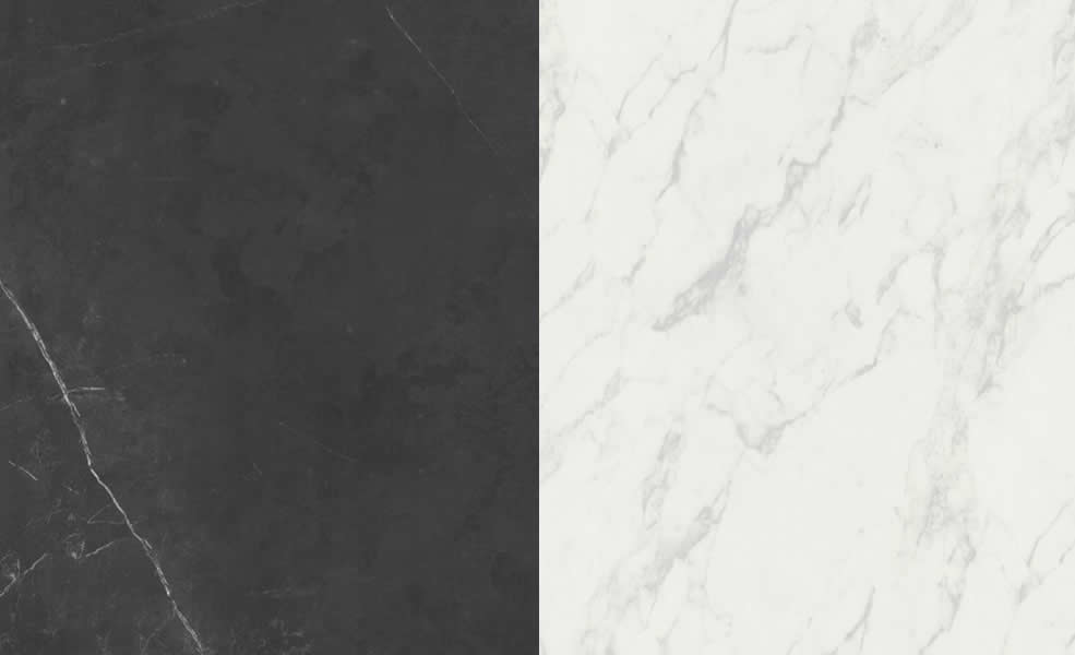 Mármoles imitación blanco y negro, alta calidad en mueble tv olculta y giratorios
